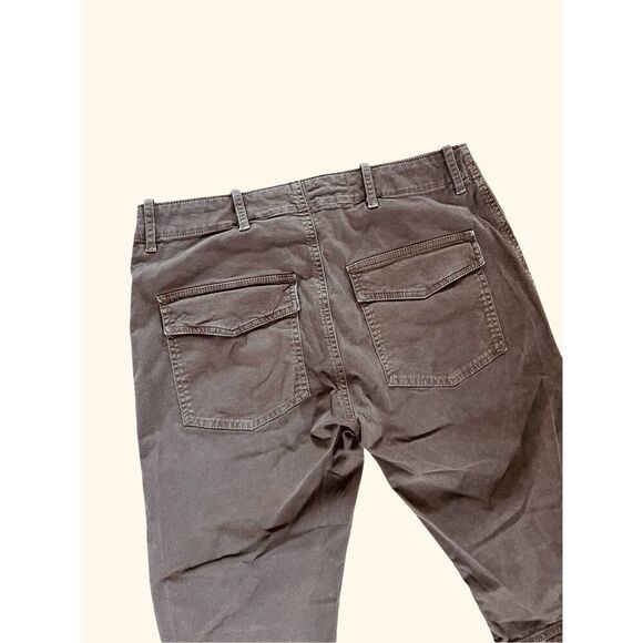 NILI LOTAN  Cotton Cropped French Military Pant Brown Ankle Zip Jogger Size 4 - Picture 9 of 15